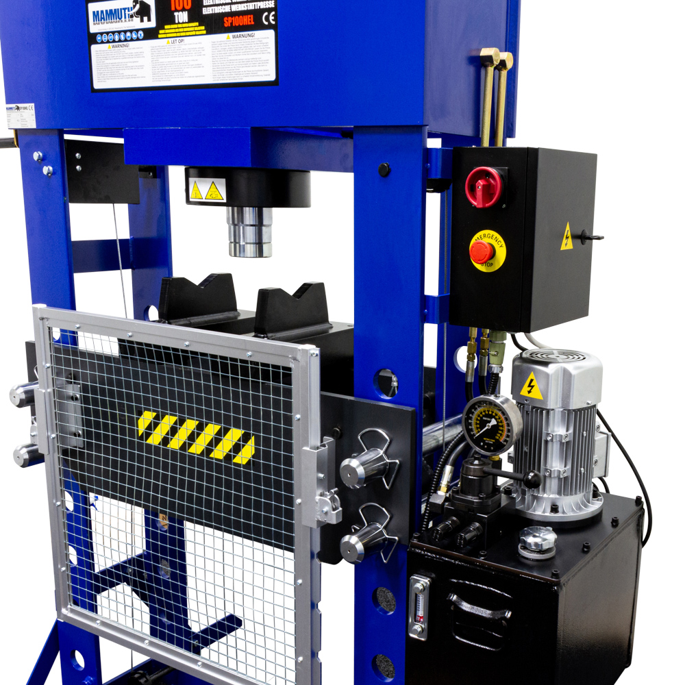 Electric shop press with hand winch 100 ton (5)