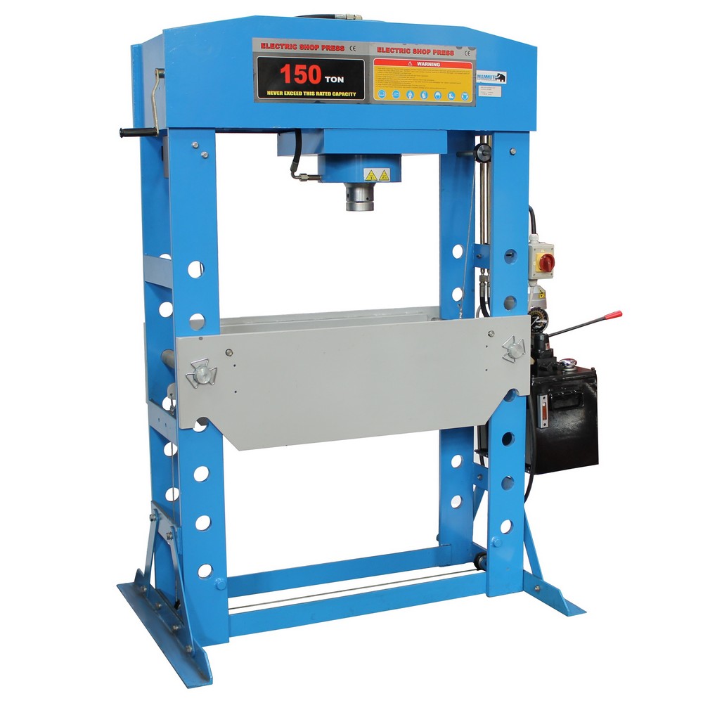 Electric shop press with hand winch 150 ton (5)