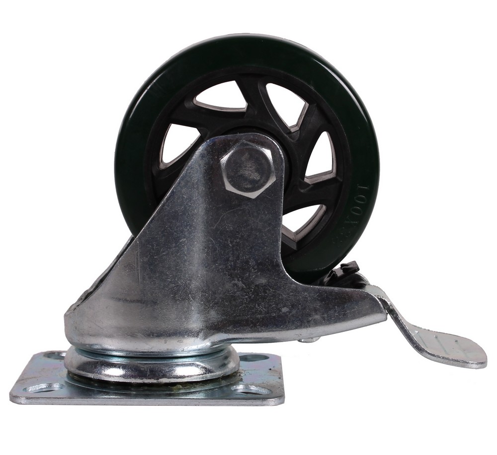 Swivel castor with brake 100 x 40mm PU (2)