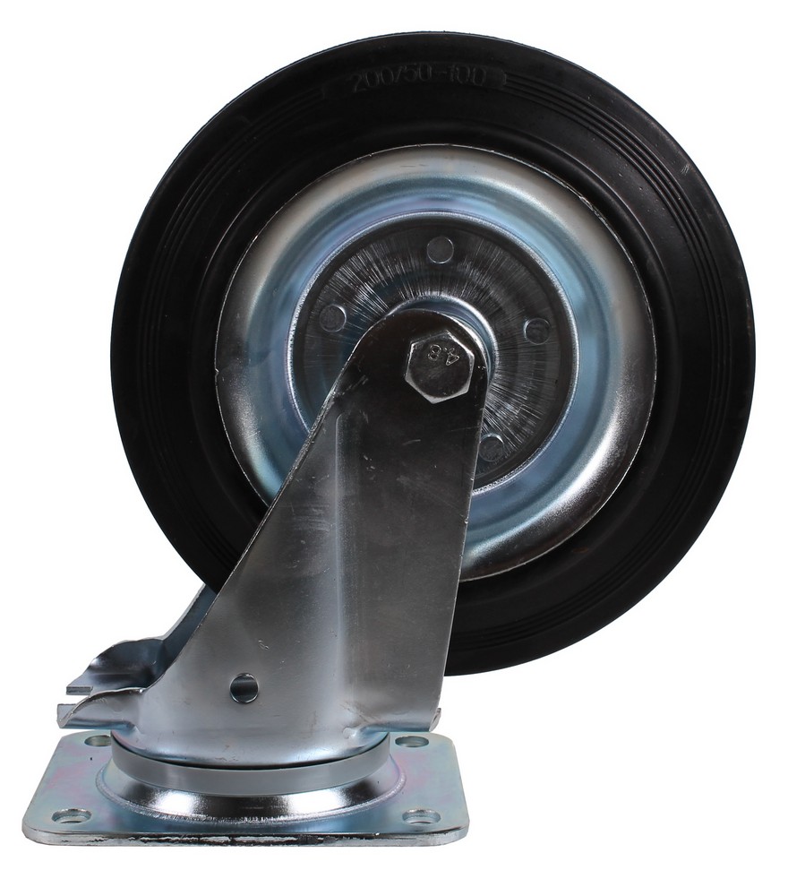 Swivel castor 200 x 30mm rubber (3)