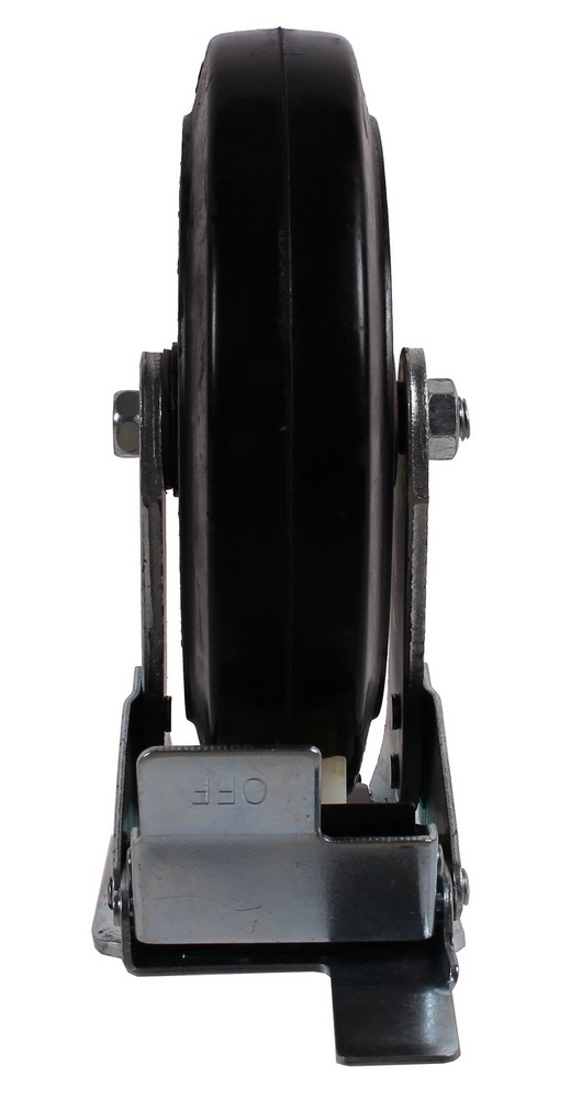 Swivel castor with double brake 200 x 50mm rubber (3)