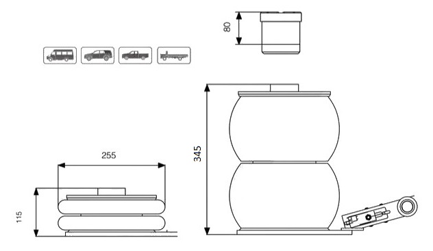Pneumatic balloon jack 2 step 2 T (5)