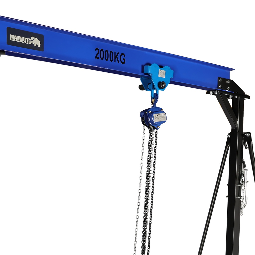Mammuth mobile gantry crane 2 ton set – manual chain hoist (2)