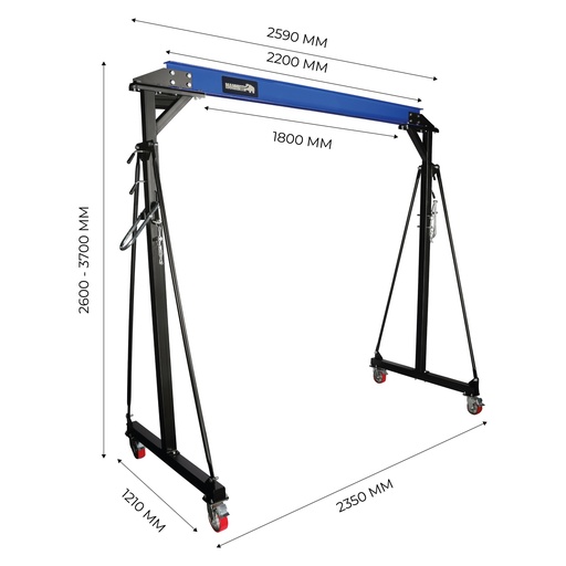 Mammuth mobile gantry crane 2 ton