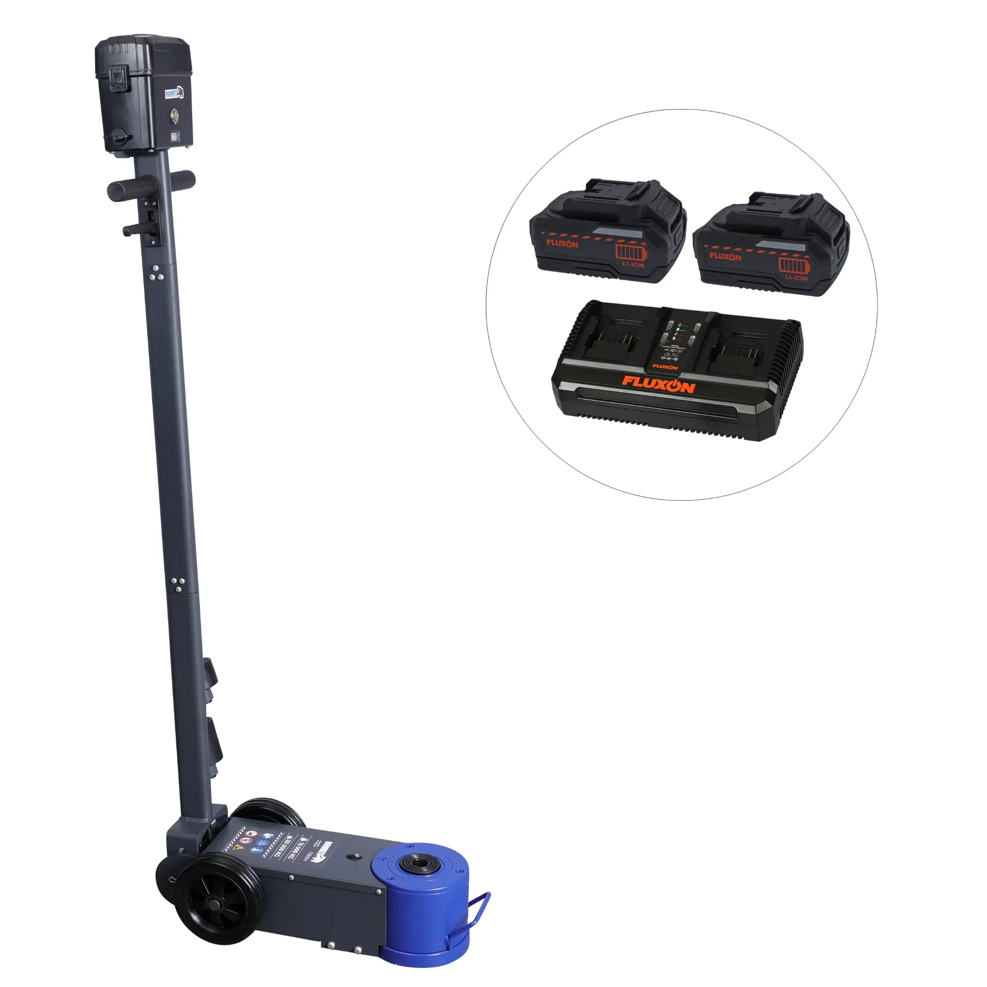 [FJ30EHB1] Mammuth cric roulant sur batterie 30 – 15 tonnes avec batteries